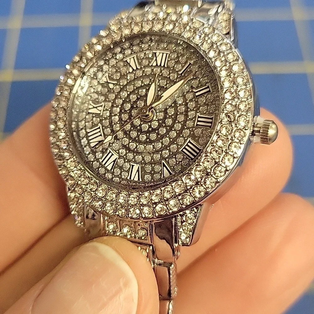 Rhinestone Silver Tone 8